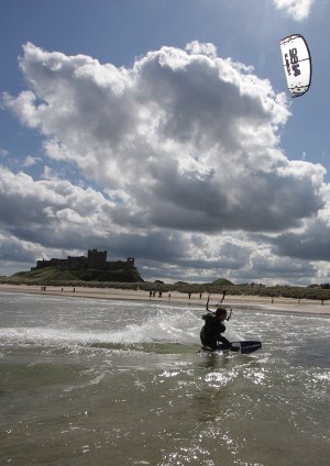 Bamburgh kite-surfing 